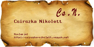 Csirszka Nikolett névjegykártya